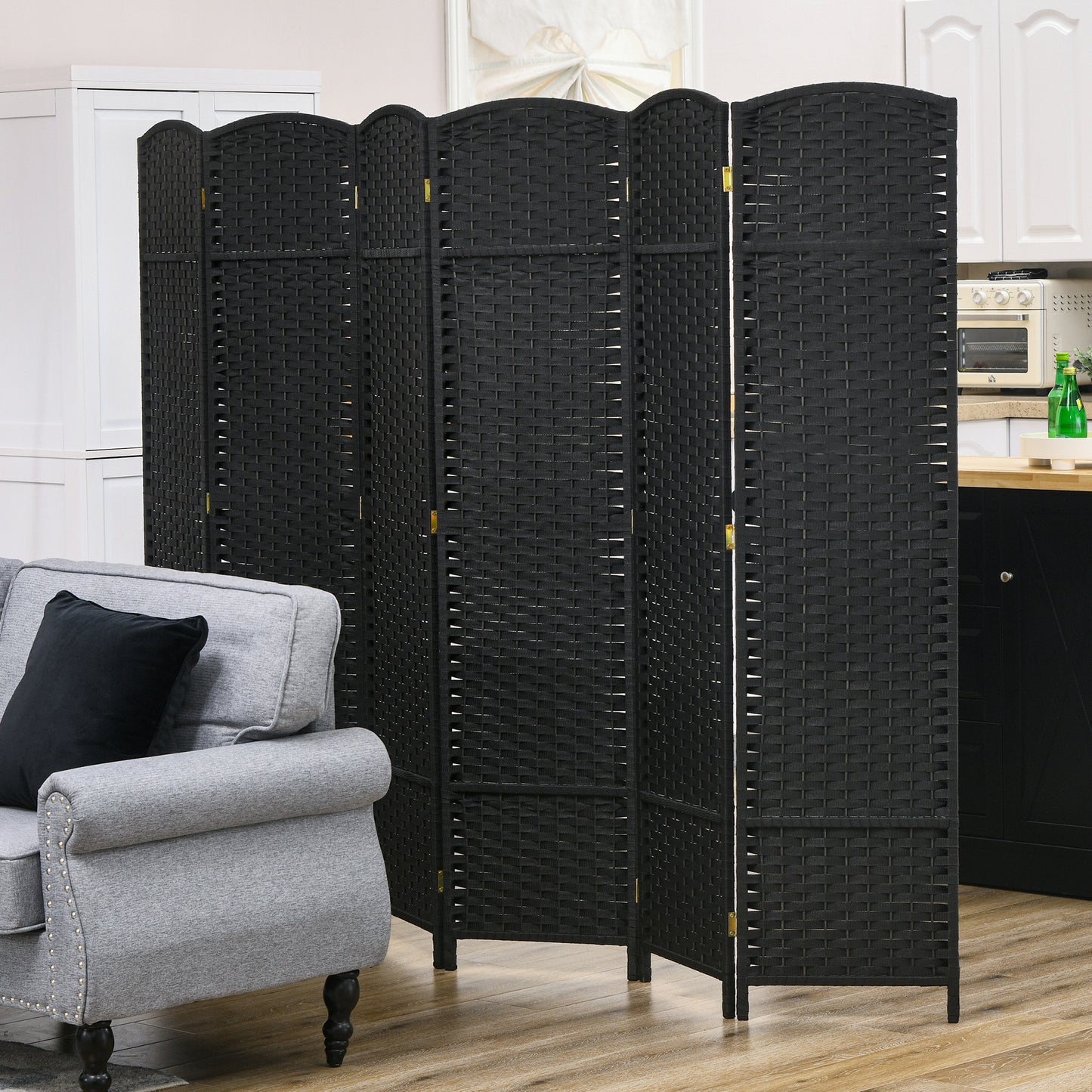 Chic Black Folding Privacy Screen