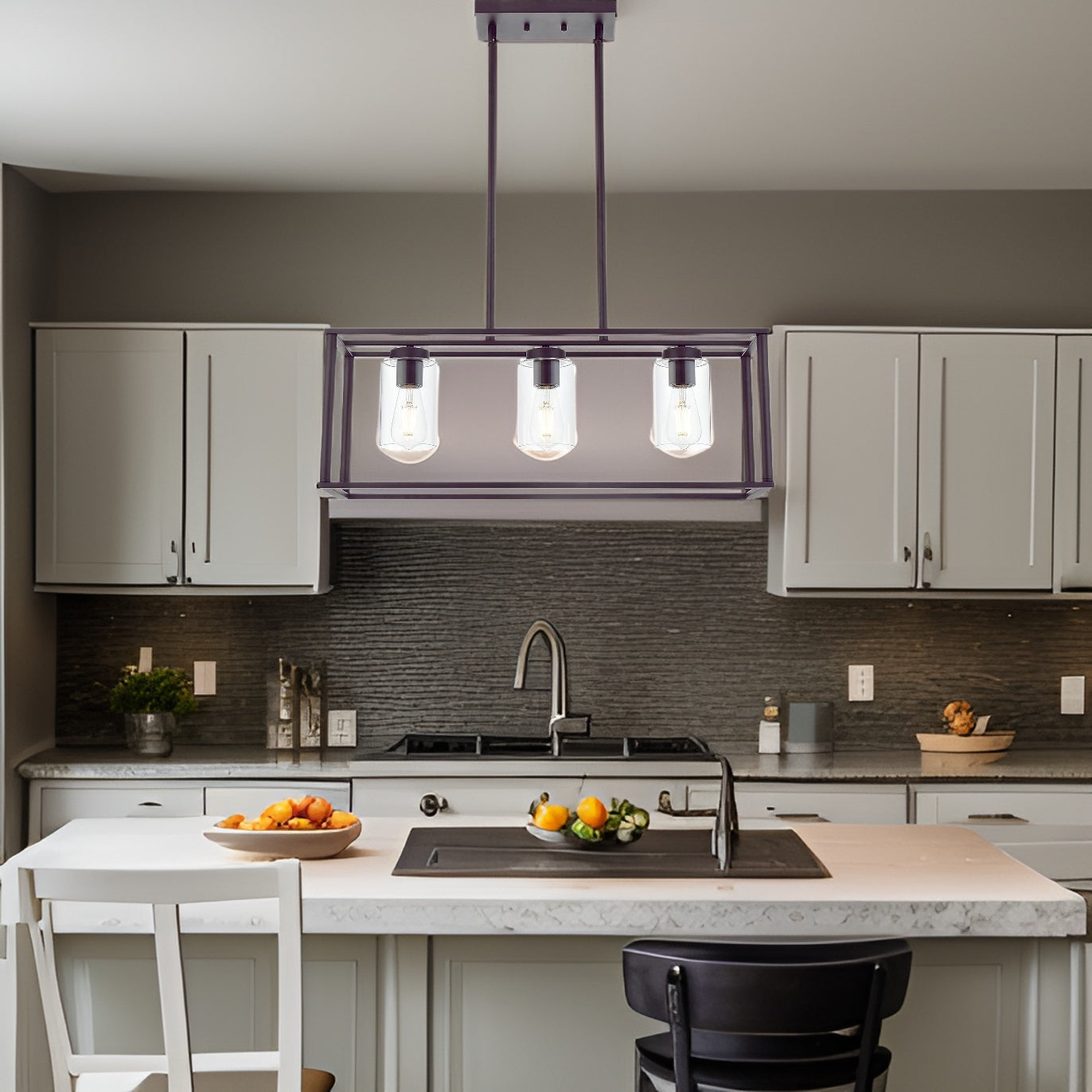 Chic Black Lantern Chandelier for Dining & Kitchen