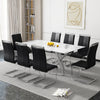 Sleek Marble Dining Table with Silver Legs for Stylish Gatherings