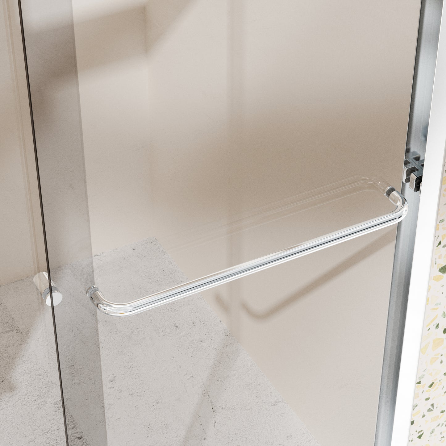 Sleek Chrome Semi-Frameless Double Sliding Shower Door