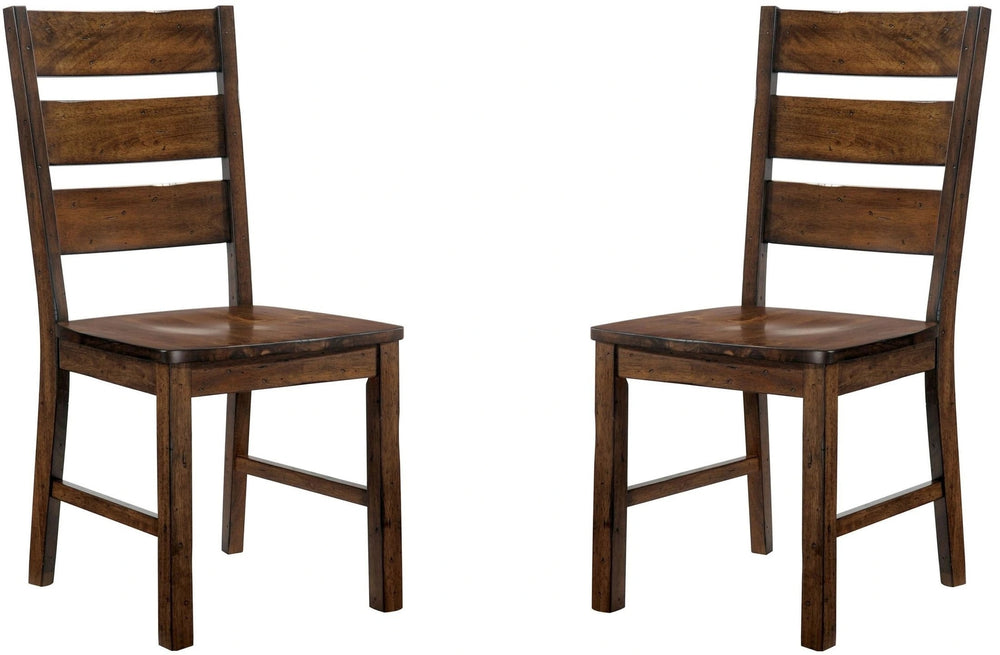 Chic Walnut Slat Back Dining Chairs - Set of Two