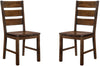 Chic Walnut Slat Back Dining Chairs - Set of Two