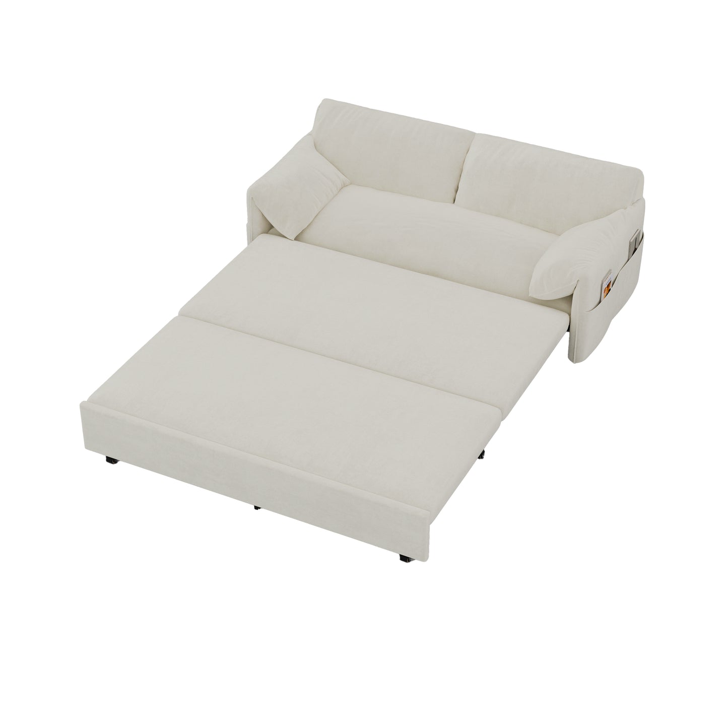 Cozy Convertible Velvet Sofa Bed with Storage