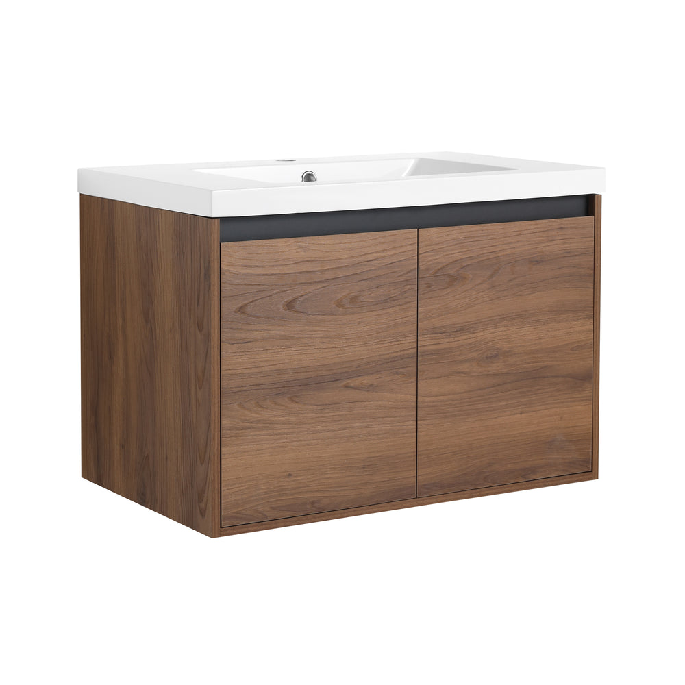 Chic Brown Bathroom Vanity Set with Resin Sink