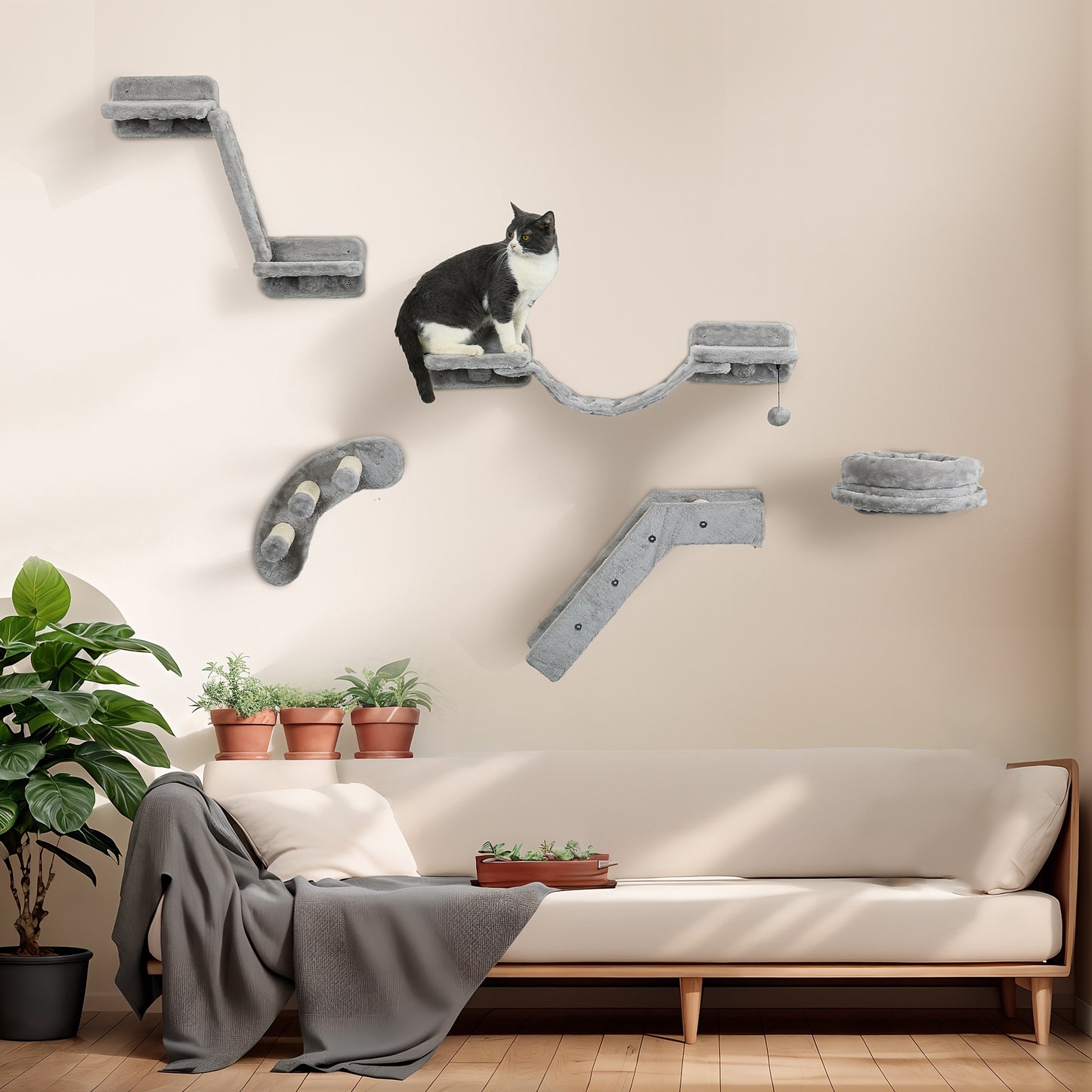 PawHut Cat Climber Wall Set