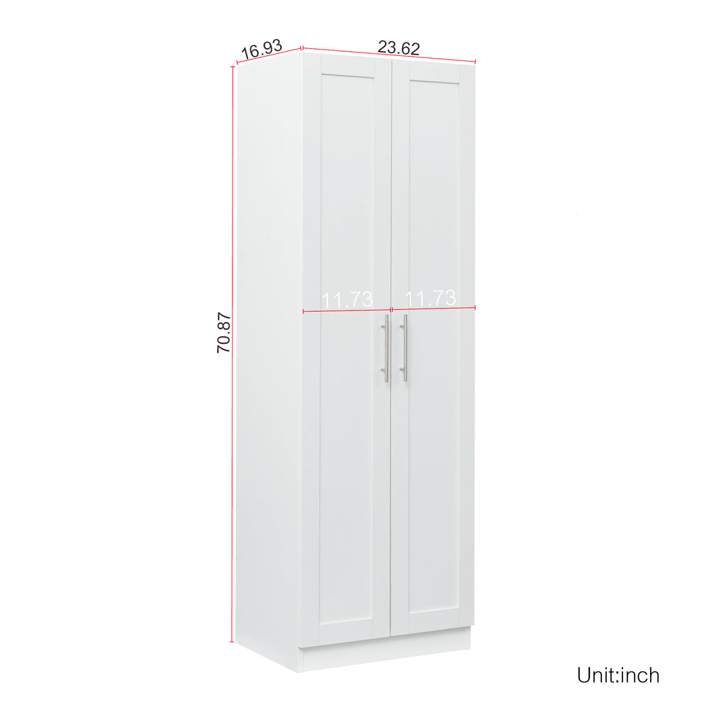 Stylish White Storage Cabinet with Dual Doors and Dividers