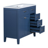 “Chic Blue Bathroom Vanity with Sink and Storage”