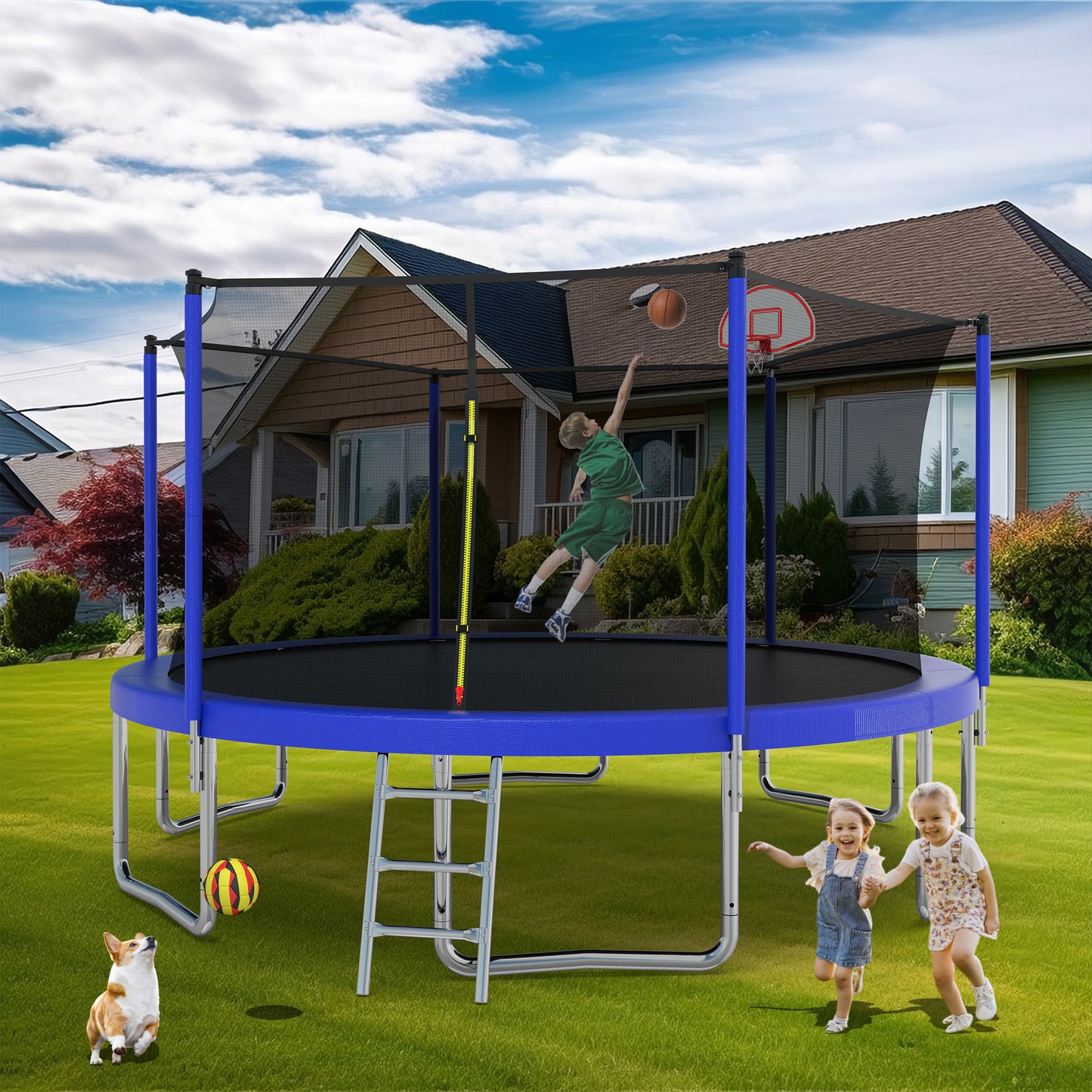 Kids' Adventure Trampoline with Safety Net