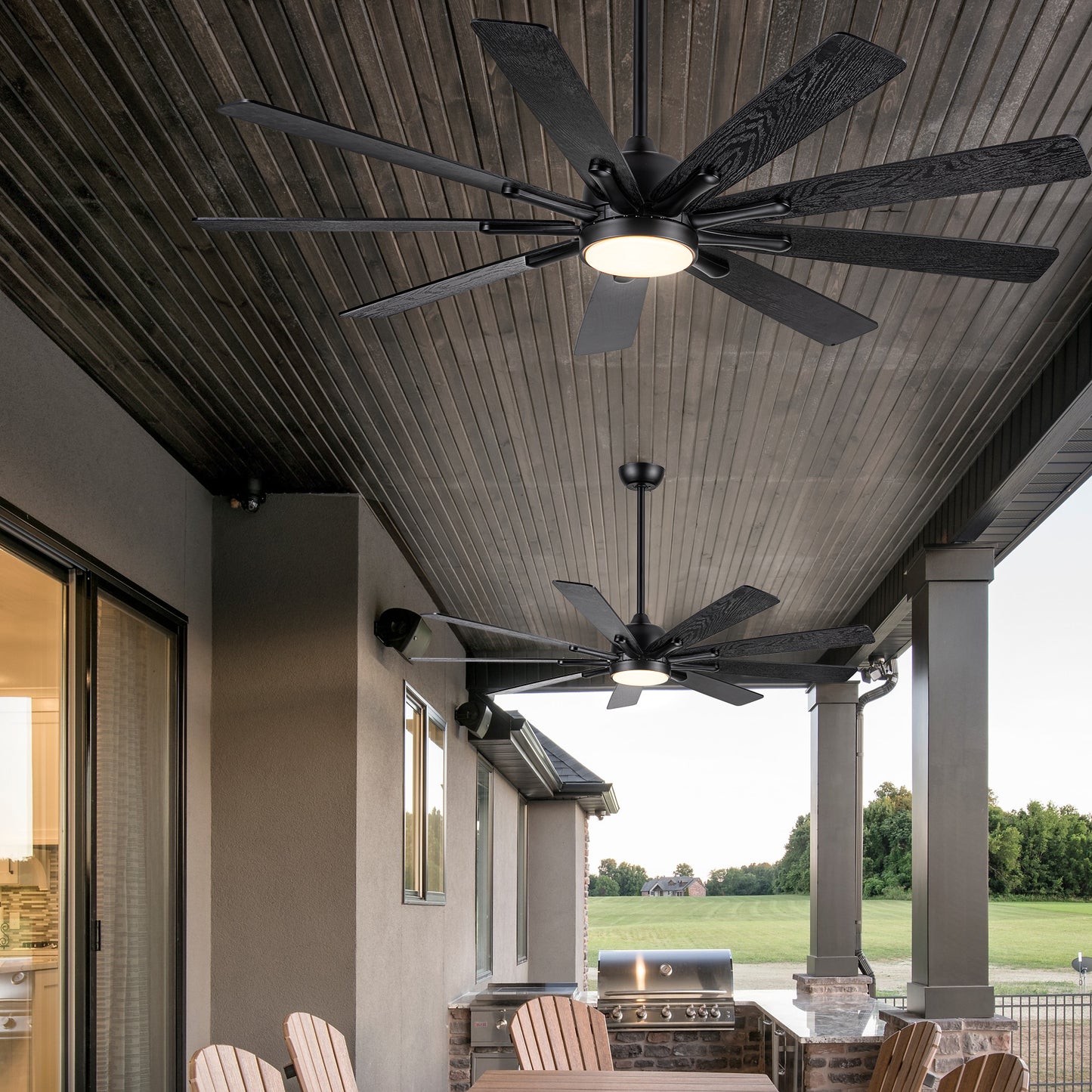 Smart Black Farmhouse Ceiling Fan with Remote