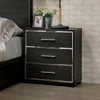 Sleek Modern Gray Nightstand with Chrome Trim