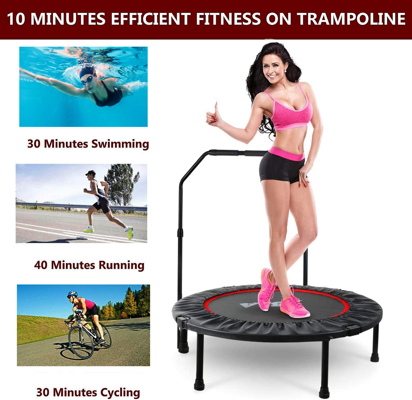 JumpFit Mini Trampoline for Everyone - Safe Indoor Workout Fun!