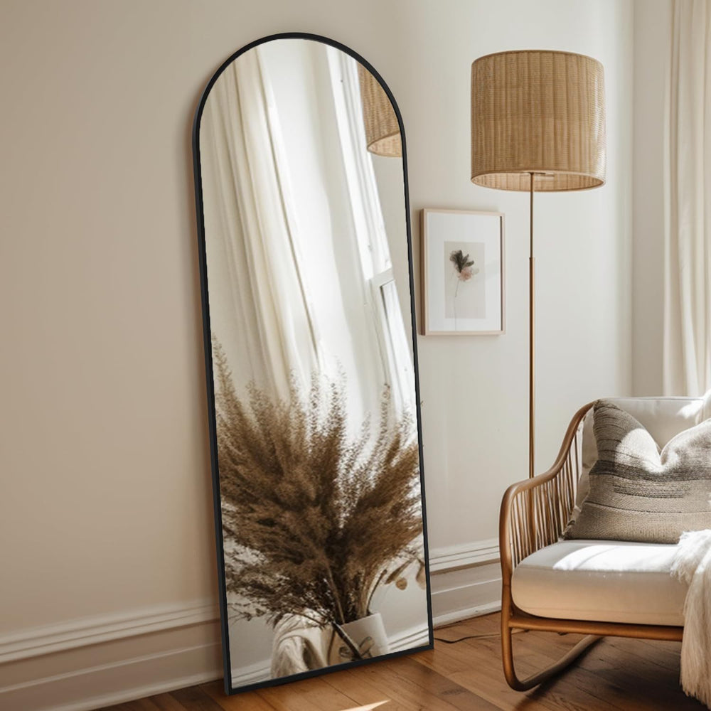 Chic Black Metal Arch Mirror