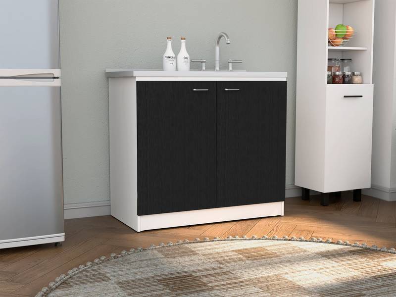 Sleek Utility Sink with Cabinet