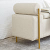 Chic Linen Storage Bench with Stylish Arms and Sturdy Legs