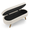 Cozy Beige Oval Storage Ottoman