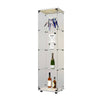 Illuminated Glass Display Cabinet with Doors - Stylish 4-Shelf Curio for Home & Office