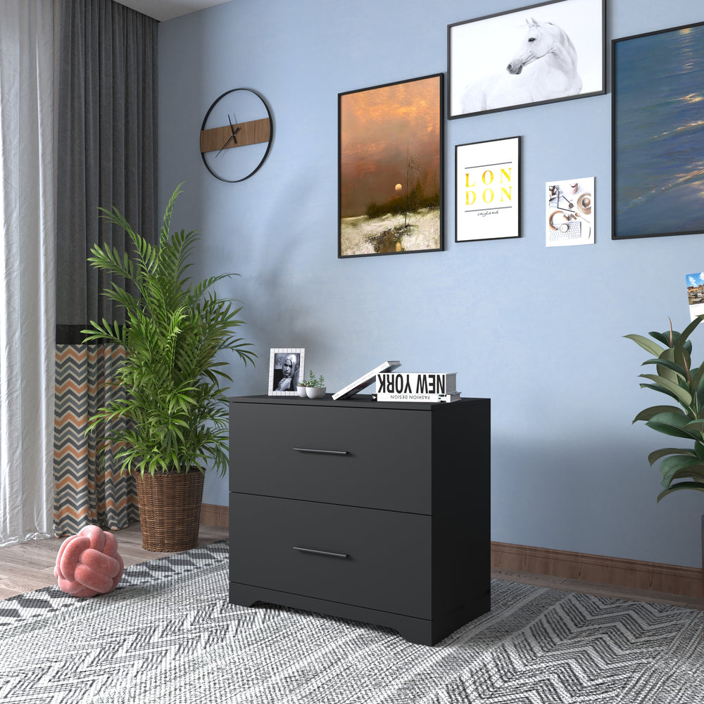 Sleek Black Lateral Filing Cabinet