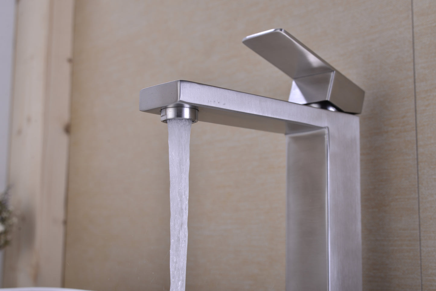 Sleek Brushed Nickel Bathroom Faucet