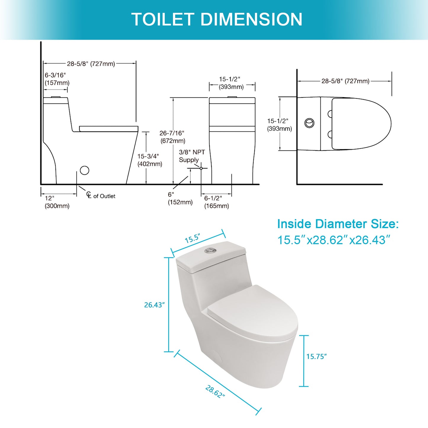 Sleek Soft-Close Toilet with Dual Flush