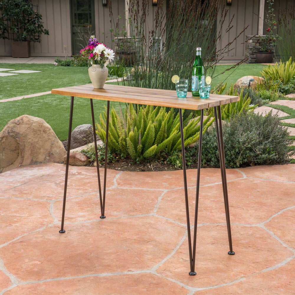 Denali Wood & Metal Bar Table