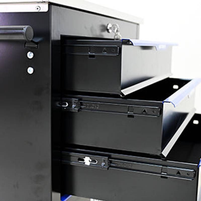 Rolling Tool Cart with Storage Drawers - Black