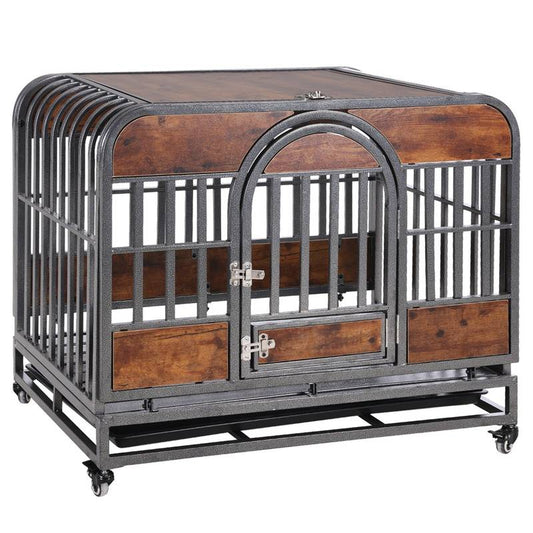 Stylish Comfort Dog Crate with Easy Mobility