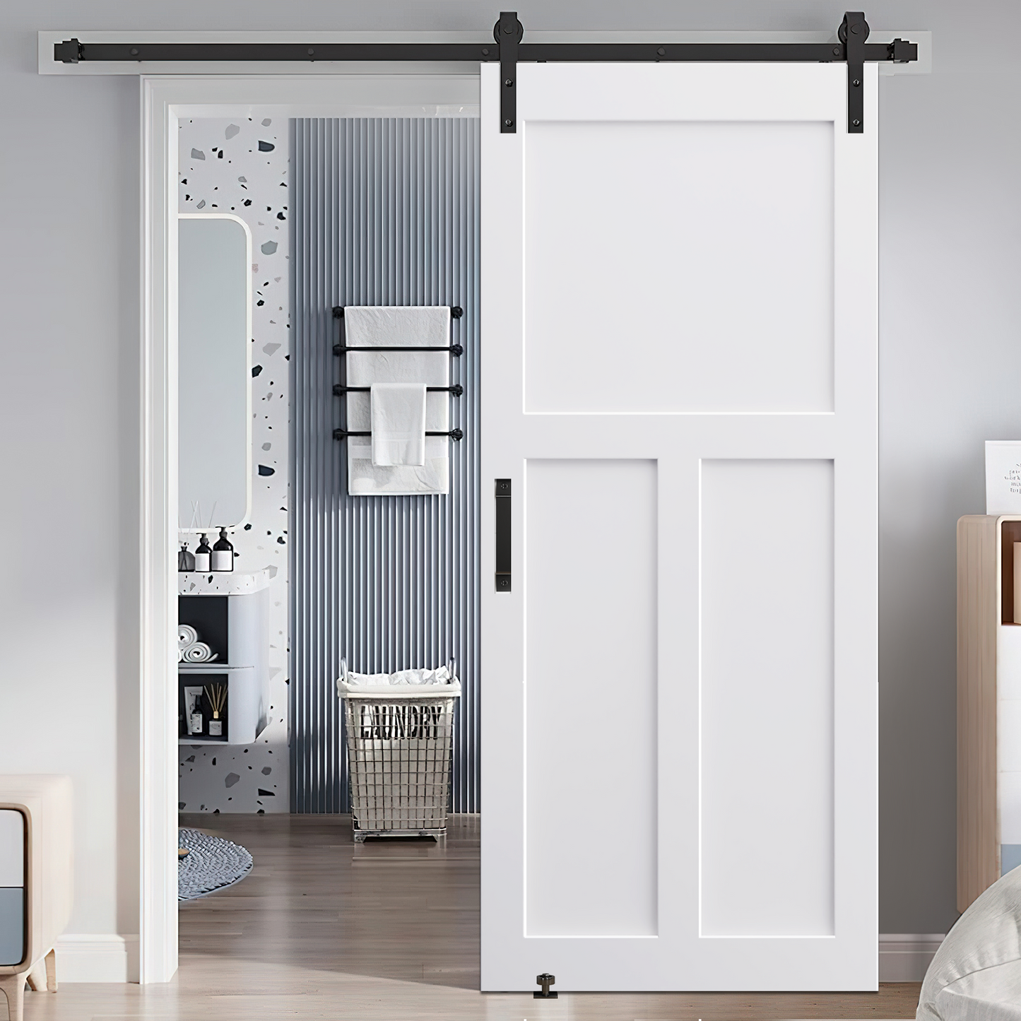 Chic Barn Door Kit with Sliding Hardware & Handle