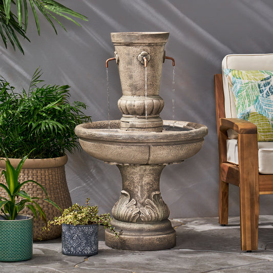 Charming Light Brown Outdoor Fountain