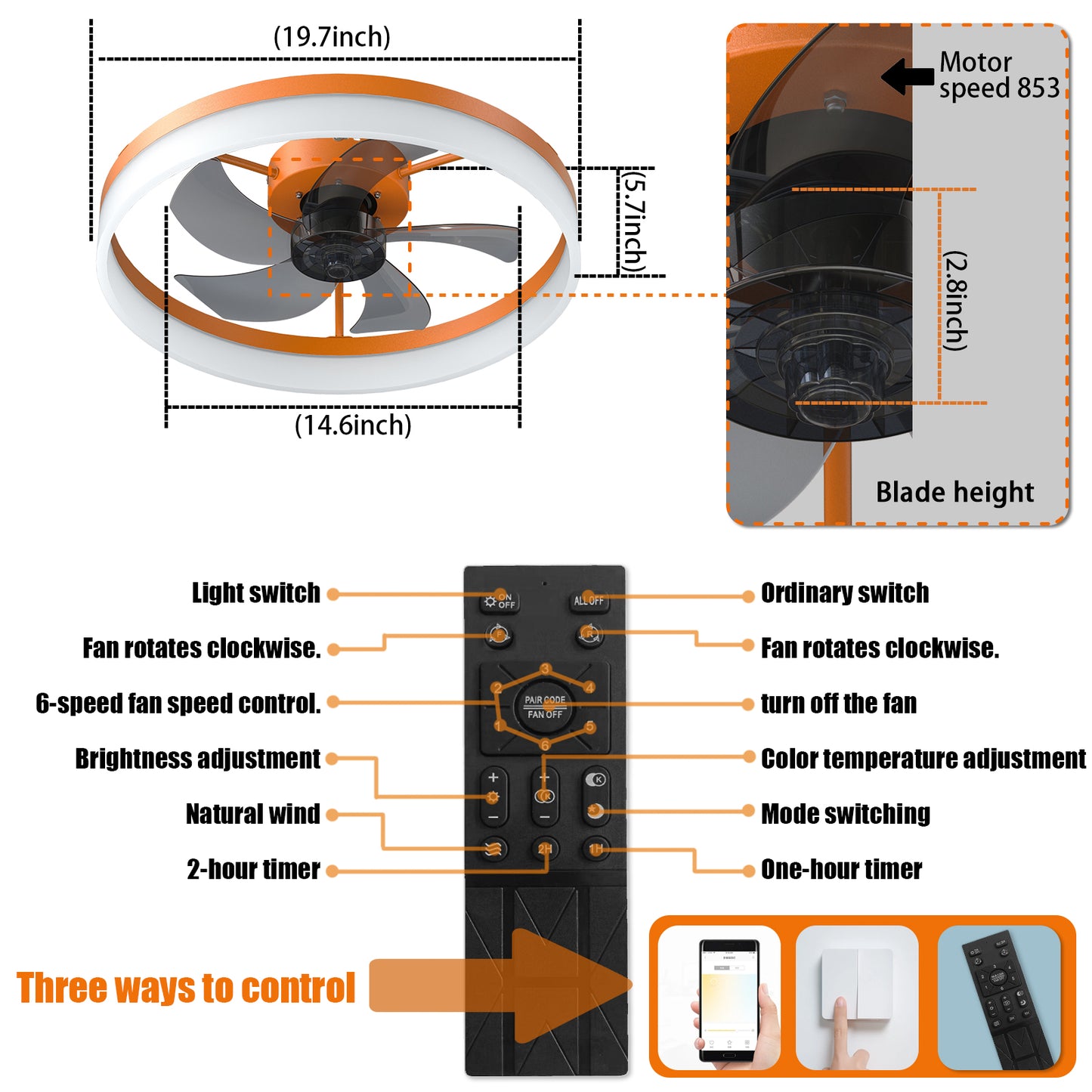 Bright Breeze Ceiling Fan with Dimmable LED Lights