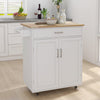 Rolling Kitchen Island Cart with Adjustable Shelves and Towel Rack