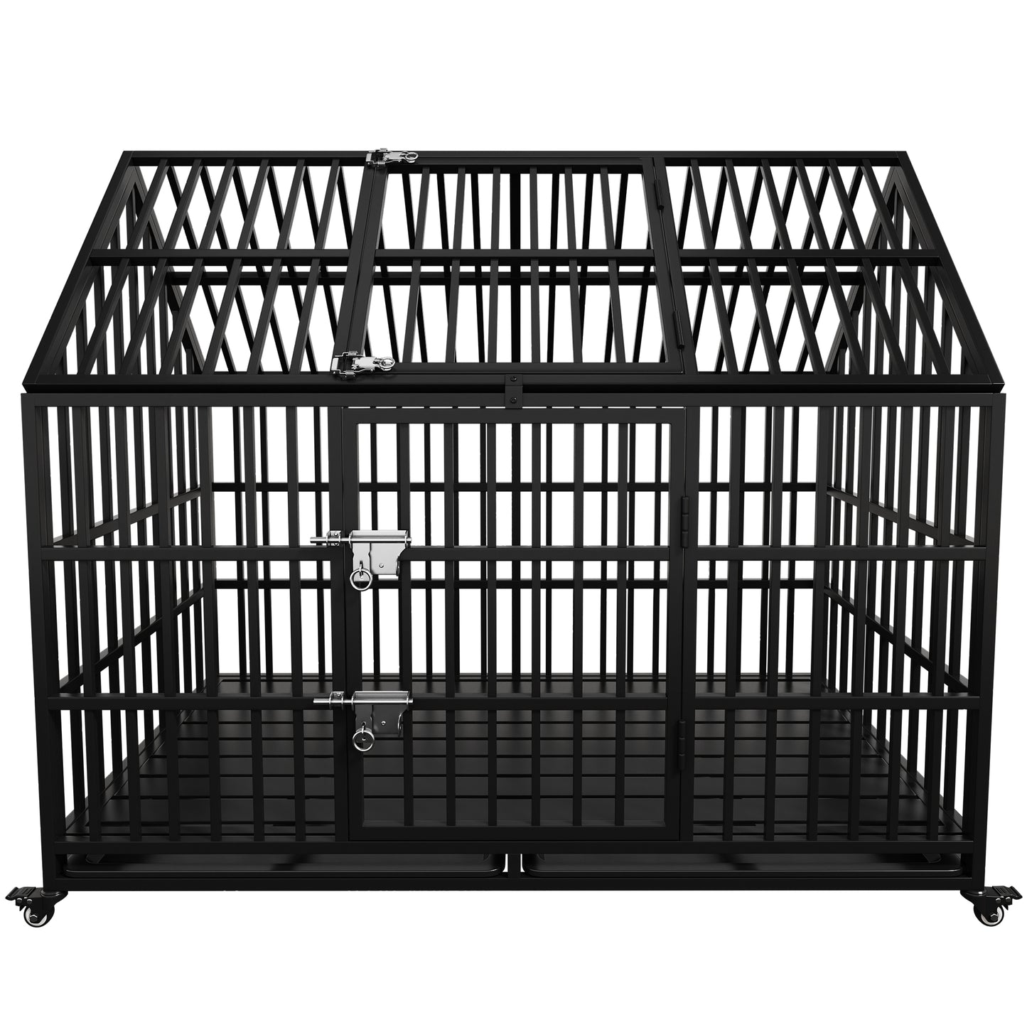 Ultimate Heavy-Duty Dog Crate with Wheels & Dual Access