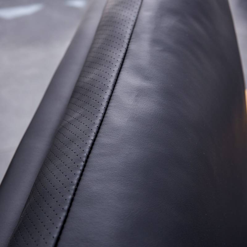Chic Black Leather Accent Chair