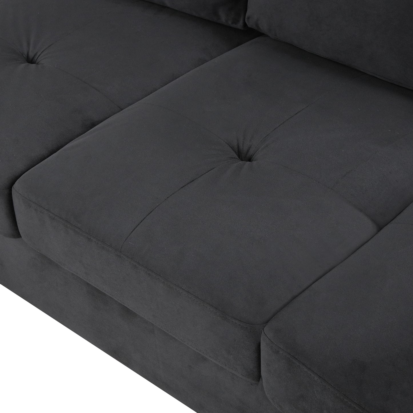 Chic Reversible Sectional Sofa with Storage Ottoman