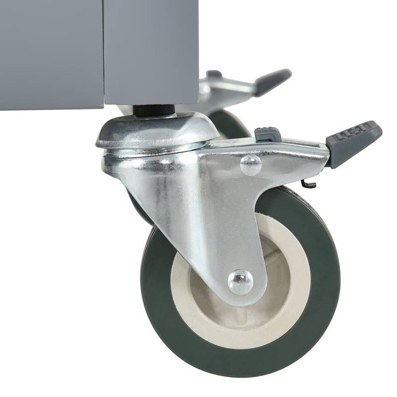 Rolling Kitchen Island with Wood Top and Storage