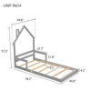 Cozy Twin House Bed with Handrails - Grey