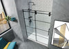 Sleek Black Frameless Sliding Shower Door