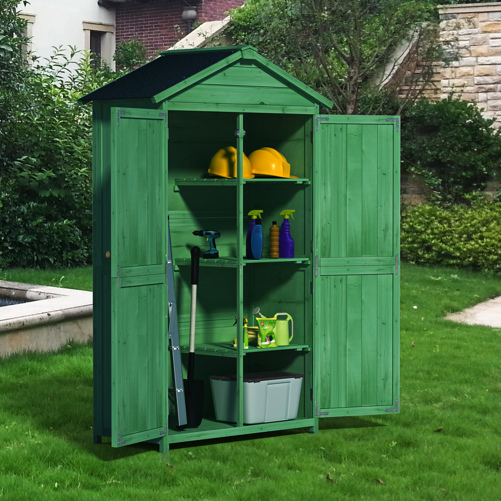 Garden Haven Wood Shed – Stylish Storage for Tools & More!