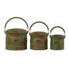 Charming Rustic Bucket Planters - Set of Three