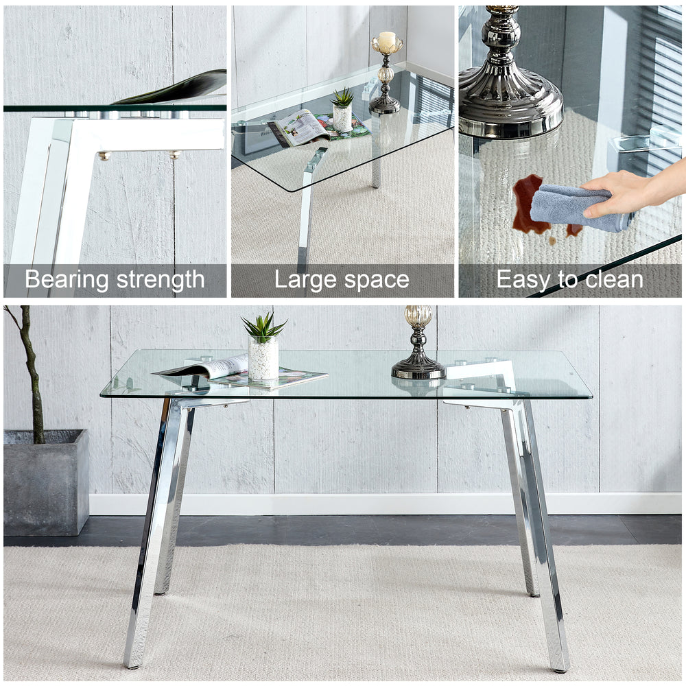 Sleek Glass & Metal Dining Table for Modern Spaces