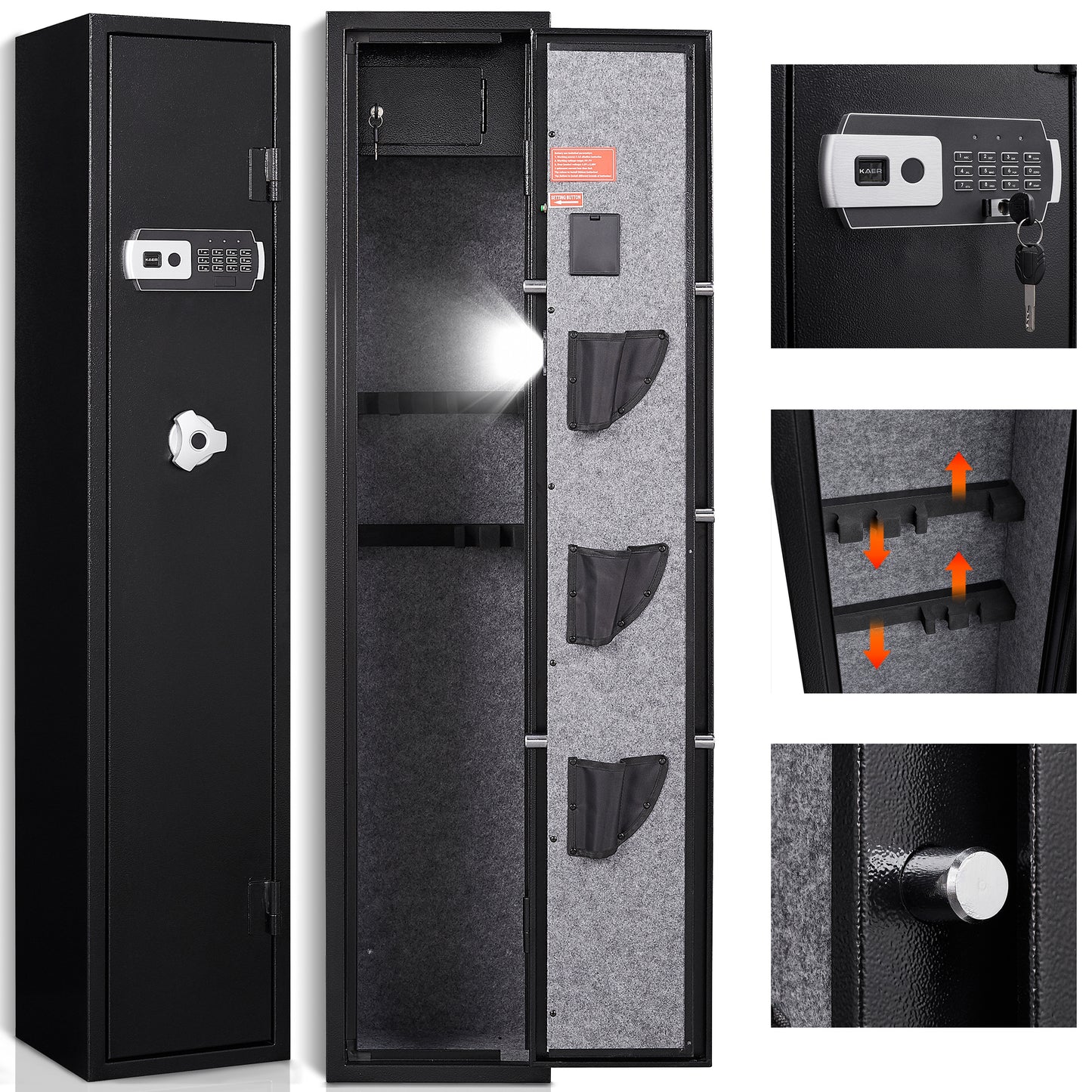 Home Defender Gun Safe with Quick Access Keypad and Pistol Storage