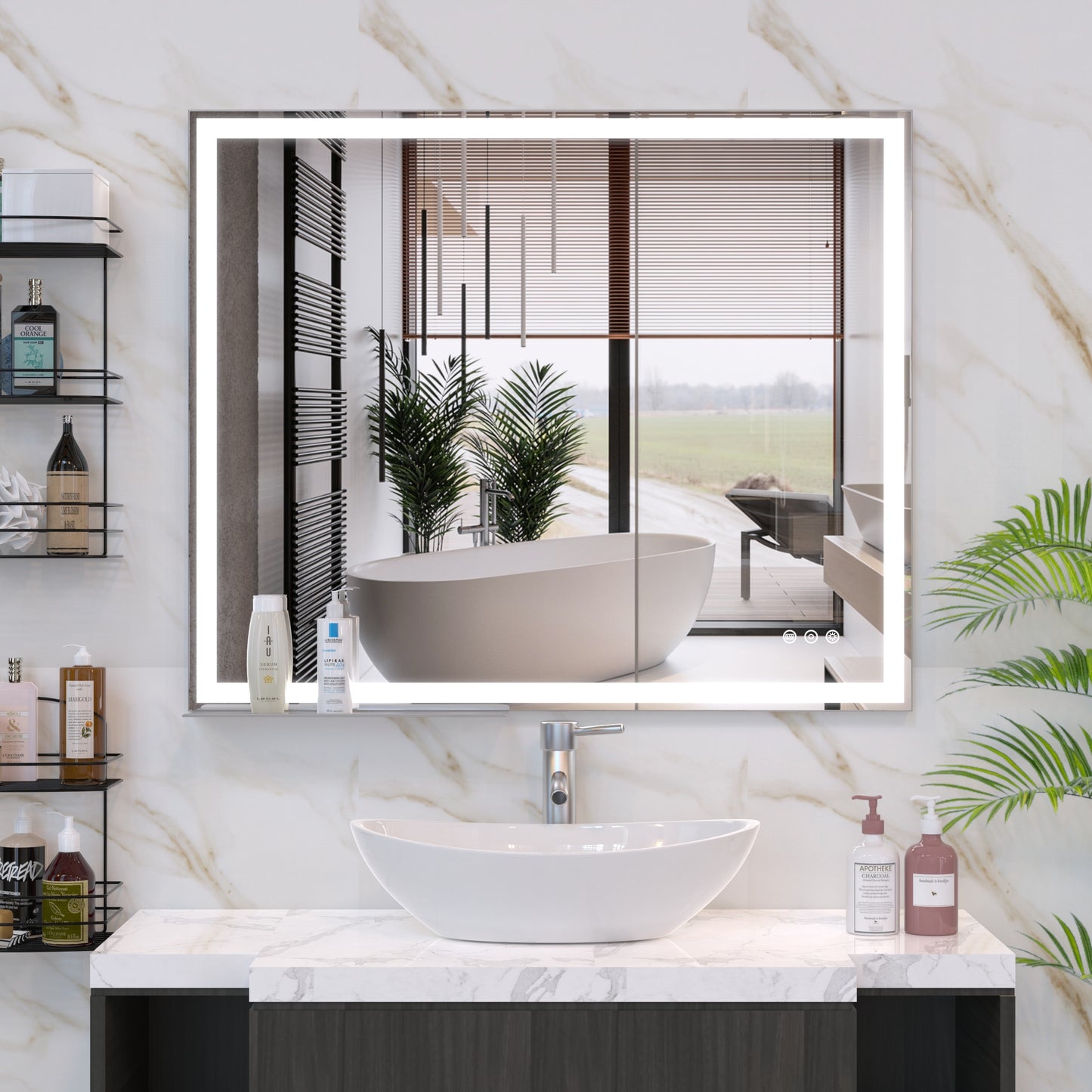 Smart Touch LED Bathroom Mirror with Adjustable Lighting