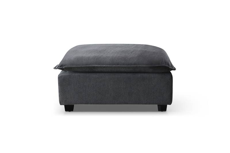 Cozy Corner Sofa Set with Ottoman - Modern L-Shaped Design in Stylish Grey