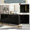 Sleek Black Modern Sideboard with Adjustable Shelves