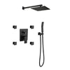 Luxury Matte Black Rainfall Shower Set with Body Jets and Handheld Wand