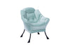 Chic Green Lounge Chair with Ottoman & Side Pocket