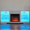 Modern Electric Fireplace TV Stand with LED Lights and USB Charging