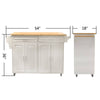 Elegant Mobile Kitchen Island with Adjustable Shelves