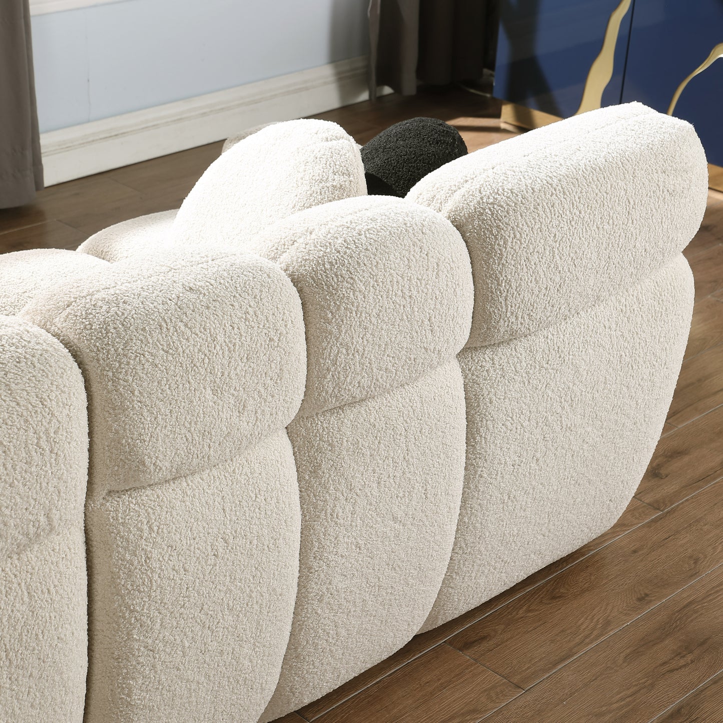 Cozy Beige Boucle Marshmallow Sofa for Two