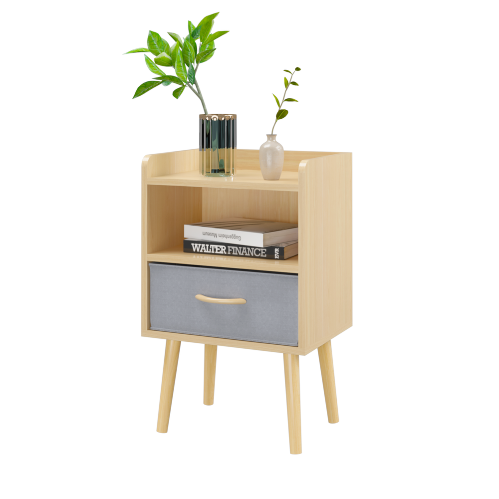 Cozy Oak Storage Nightstand