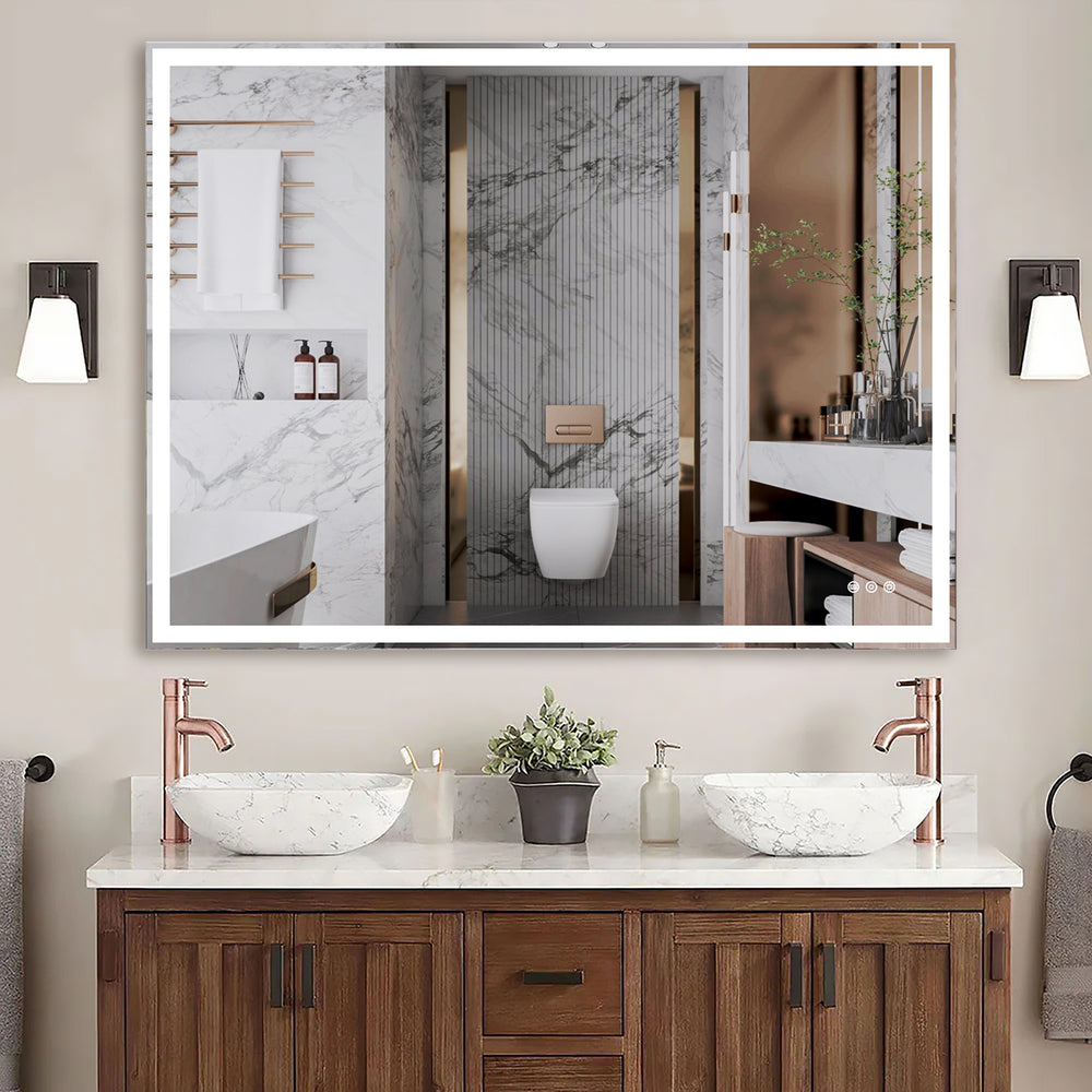 GlowSmart LED Bathroom Mirror - Adjustable Lighting & Anti-Fog Touch Control